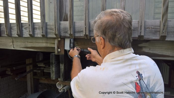 THe outlets around my deck needed to be fixed, so my father helped out.