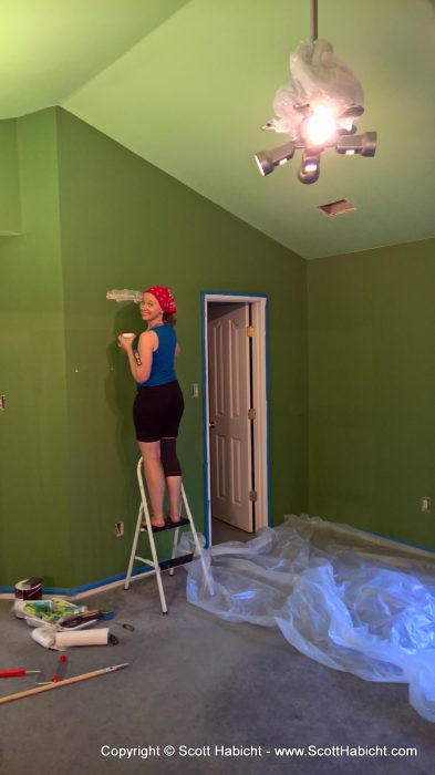 Before the rest of the new furniture arrives, we needed to paint the bedroom.