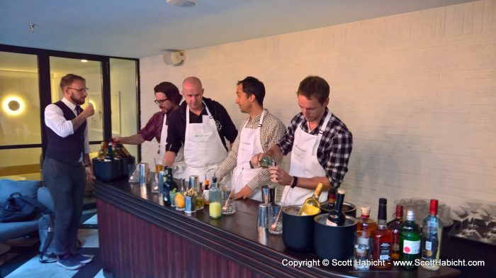 After the event, we had the attendees participate in a cocktail making competition.