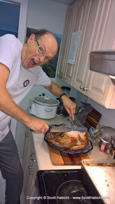 While Roger carved the turkey...