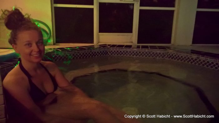 Later that night it was hot tub time.