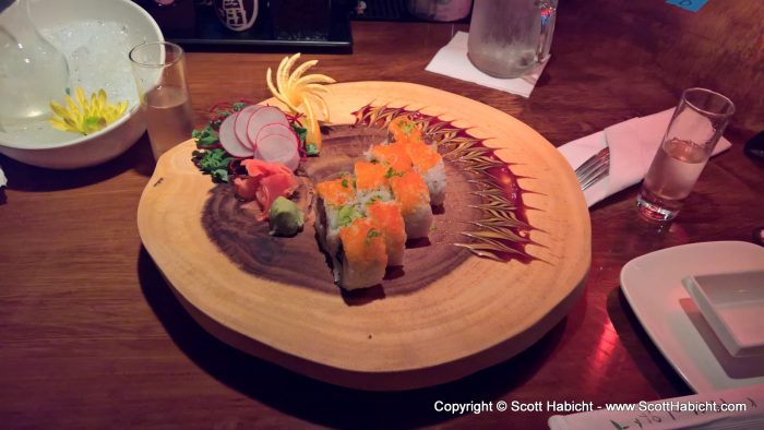 Notice how the sushi looks like a turkey?