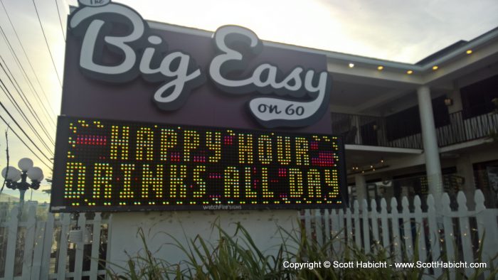 So we headed to The Bigh Easy, with happy hour drinks all day.