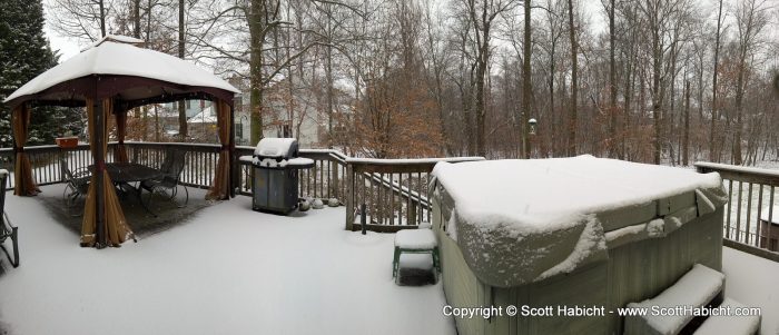 It was still snowing when we got home.