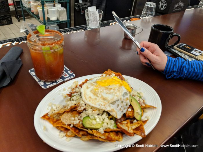 Long day of travel ahead, and we needed a full belly.