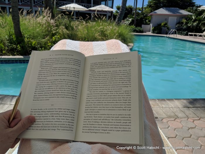 After spending a lot of time in the pool I read.