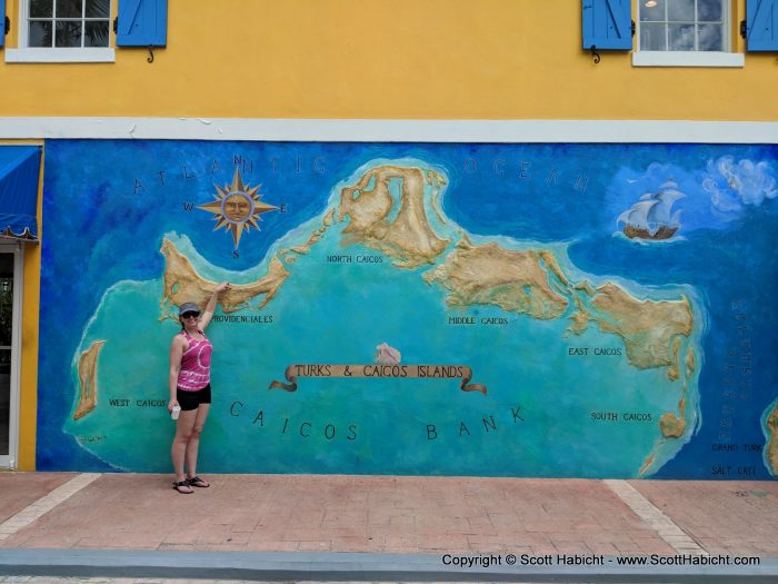 Molly was pointing to where we were in the islands.