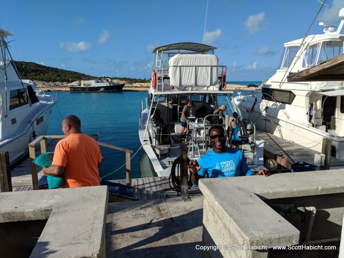 Before heading out to the dive boat.