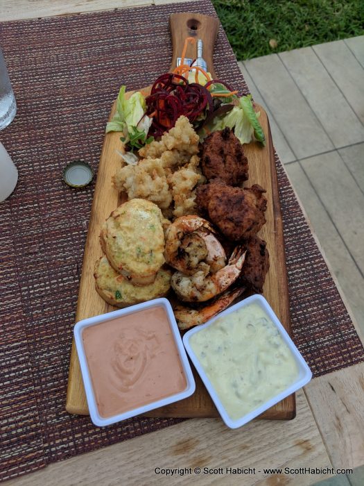 We got the mixed appetizer tray to share.