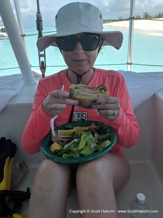 Lunch time back on the boat.