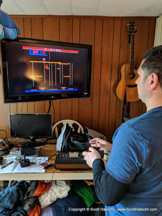 Chris bought an old Atari, and we played some classic games.