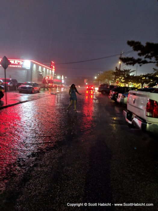 It started pouring down rain when we got home...