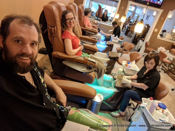 Molly and I kicked of the wedding by getting a mani/pedi.