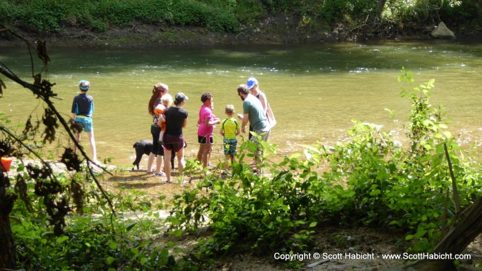 We took a minute to show some kids how to skip stones down by the river.