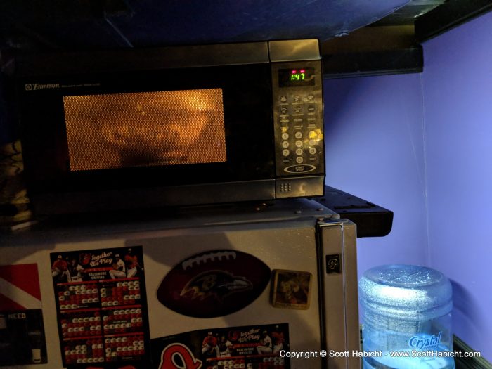 Molly's old microwave now makes popcorn in the basement.