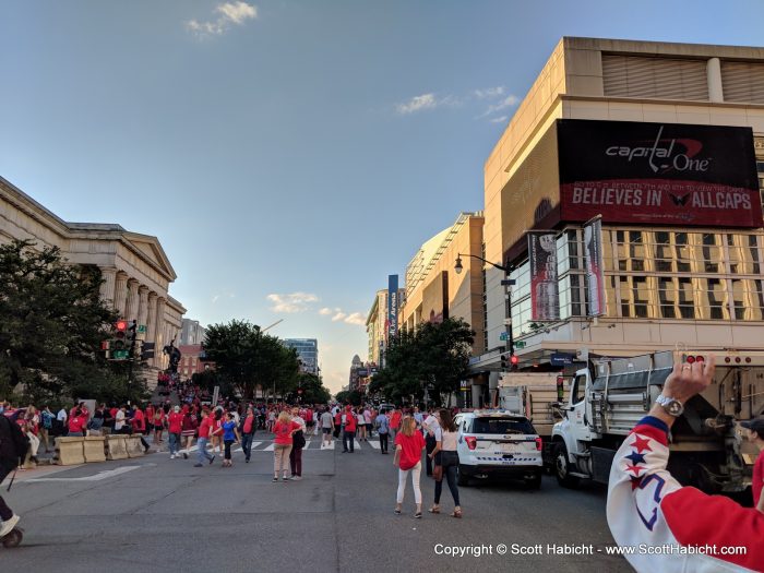 The outside of Capital One Arena was a zoo...