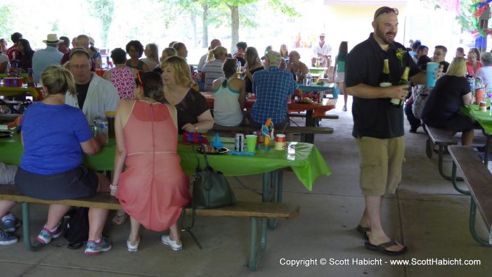 Although it was really hot, people stayed pretty cool in the shade.