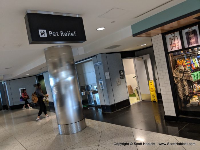 In Denver, there was a pet relief area.